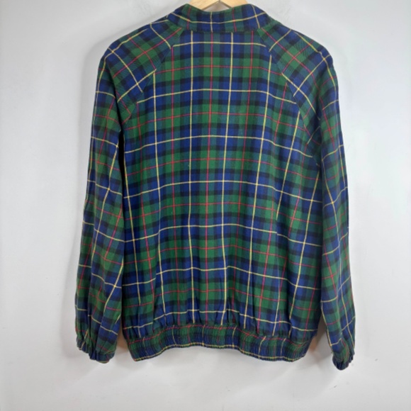 VTG 90s Evan Picone Plaid Bomber Jacket Mens L Retro Fall Grunge Fisherman - Picture 5 of 10